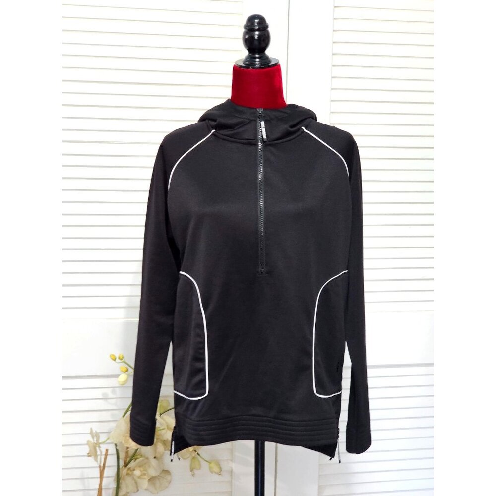 Good American Womens Black Performance Hero Hoodie Tunic Size 00 093